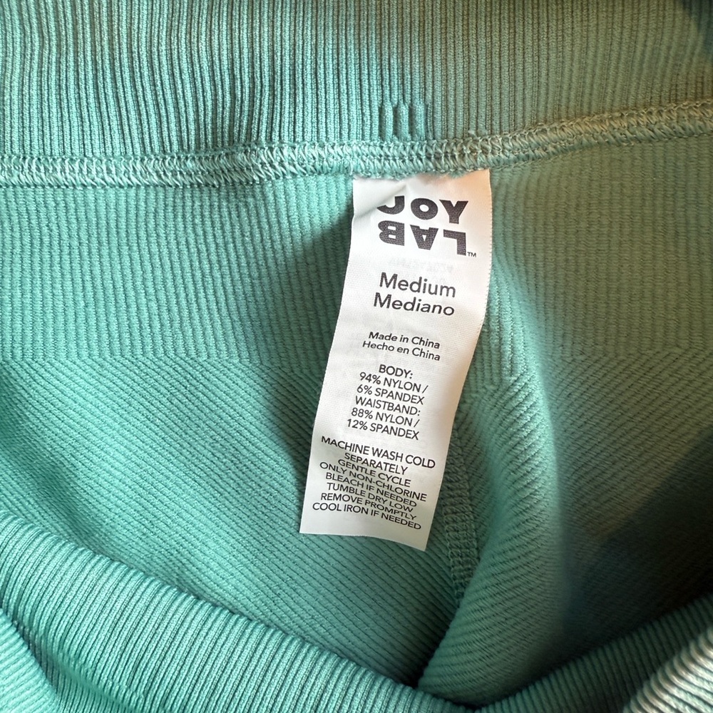 Women's joyLab Athletic Shorts in Teal & Brazilian padded workout top on Rust - Picture 5 of 7